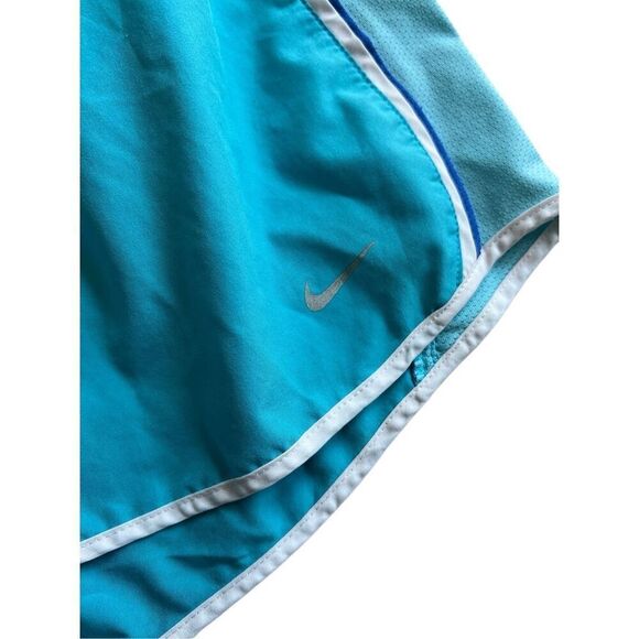Nike Dri-Fit Gym Shorts Running Athletic Blue & Aqua Womens Medium VGUC $39 - Picture 3 of 6